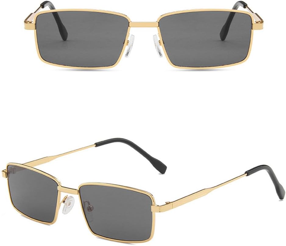 

Солнцезащитные очки для мужчин и женщин 2026 года выпуска, прямоугольной формы, с металлической оправой, защита от УФ-излучения UV400, золотистый цвет MTZJH, One Color