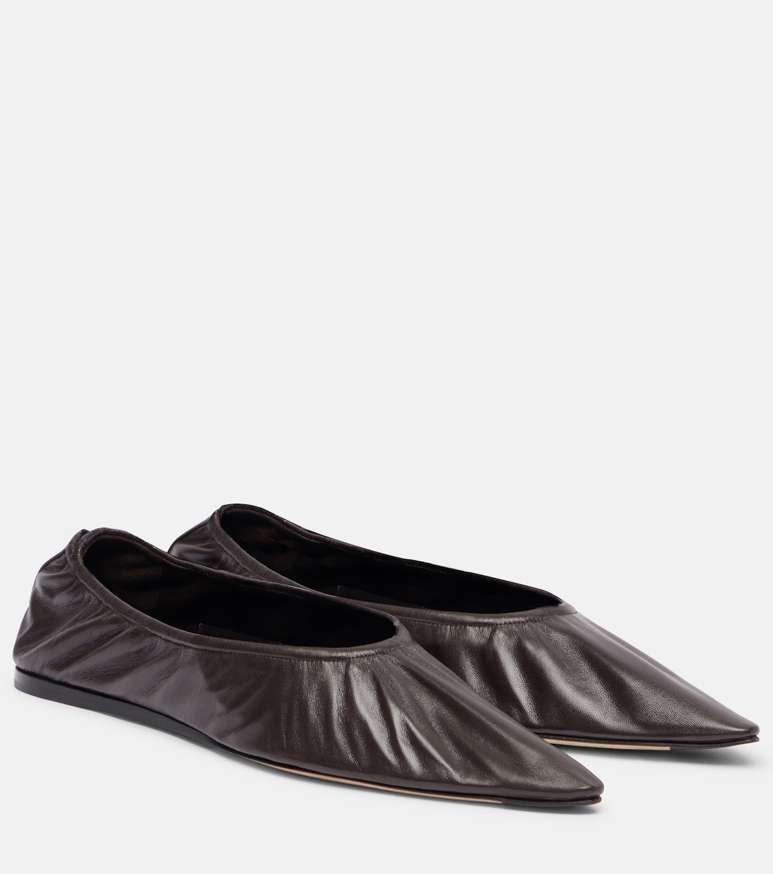 Балетки Liisa из кожи The Row, Lacquer Brown