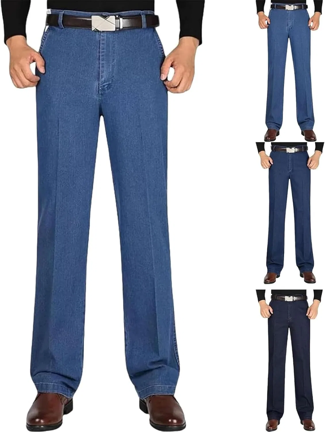 Джинсы classic straight fit stretch, Голубой