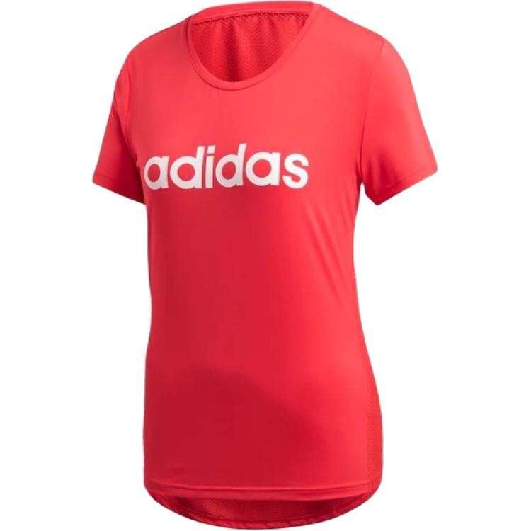 Футболка женская неоново-красная Adidas — фото 2