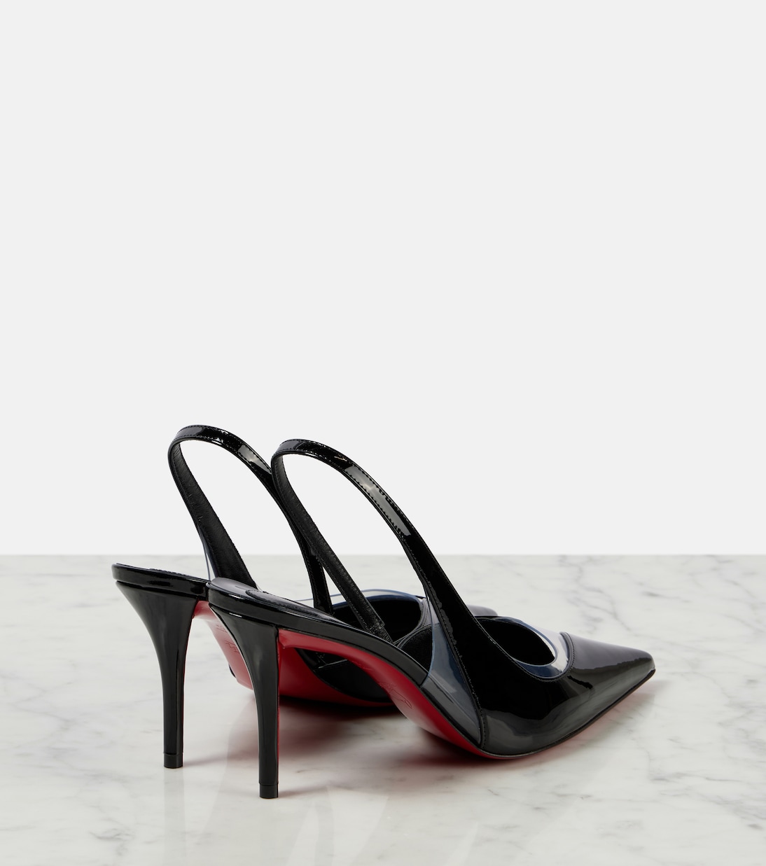 Posticha 80 туфли-лодочки на ремешке из кожи и ПВХ Christian Louboutin, черный — фото 3