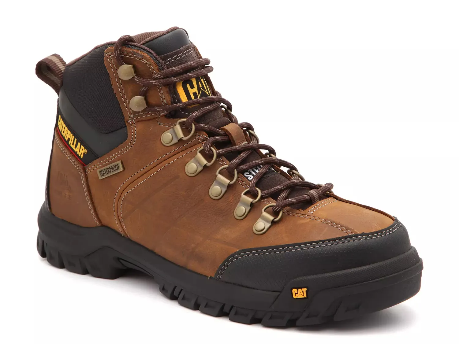 

Пороговые рабочие ботинки со стальным носком Caterpillar, Dark Brown