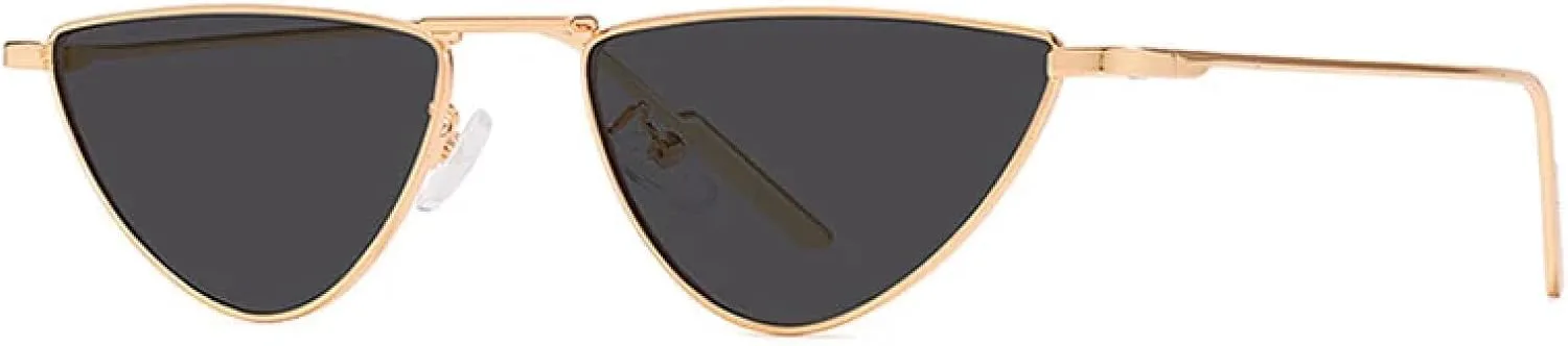 

Панк-метал, солнцезащитные очки «кошачий глаз» для женщин и мужчин, винтажные очки, женские солнцезащитные очки с защитой от УФ-излучения UV400 TKKTLLT, Gold-black