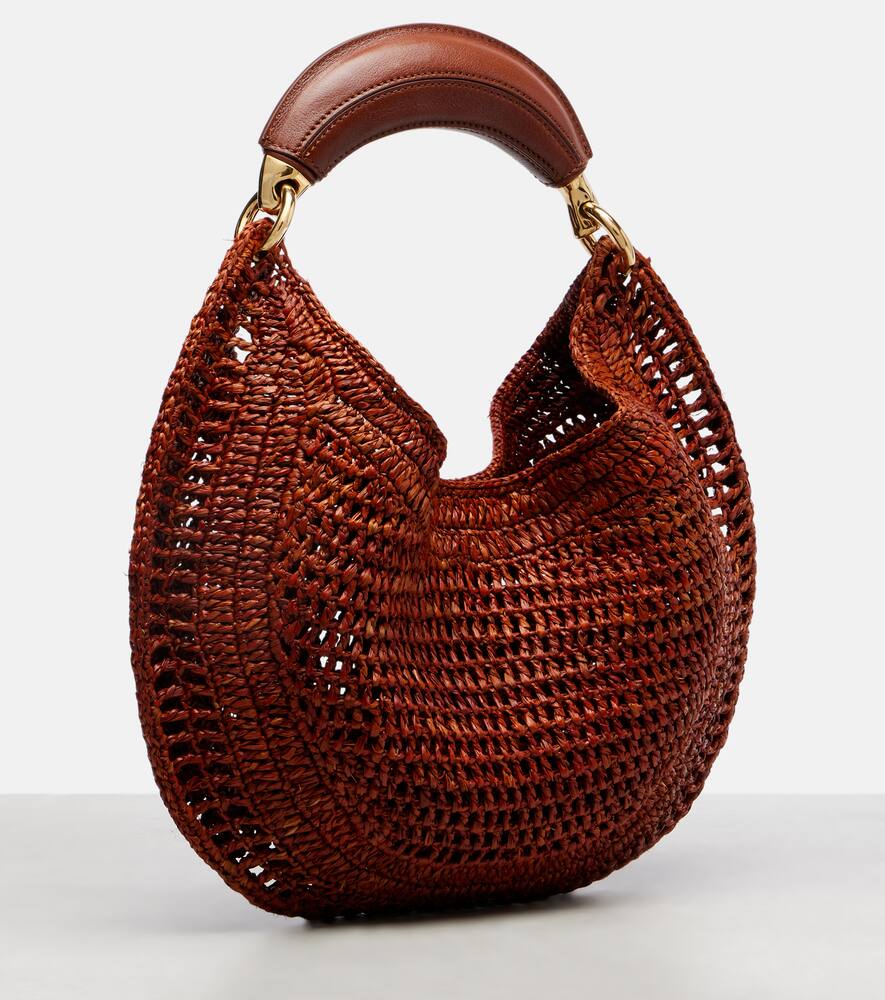 Летняя женская сумка через плечо из рафии Small Banana Chloé, Clay Brown — фото 4