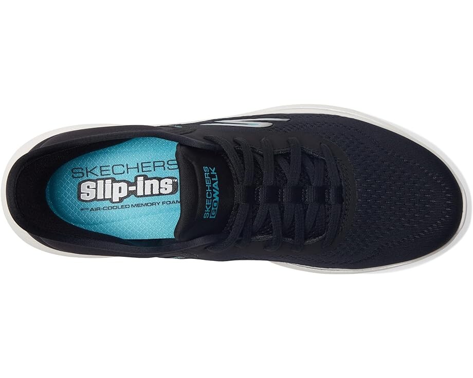 Кроссовки SKECHERS Performance Go Walk 7 Valin Hands Free Slip-Ins, цвет Black/Aqua — фото 2