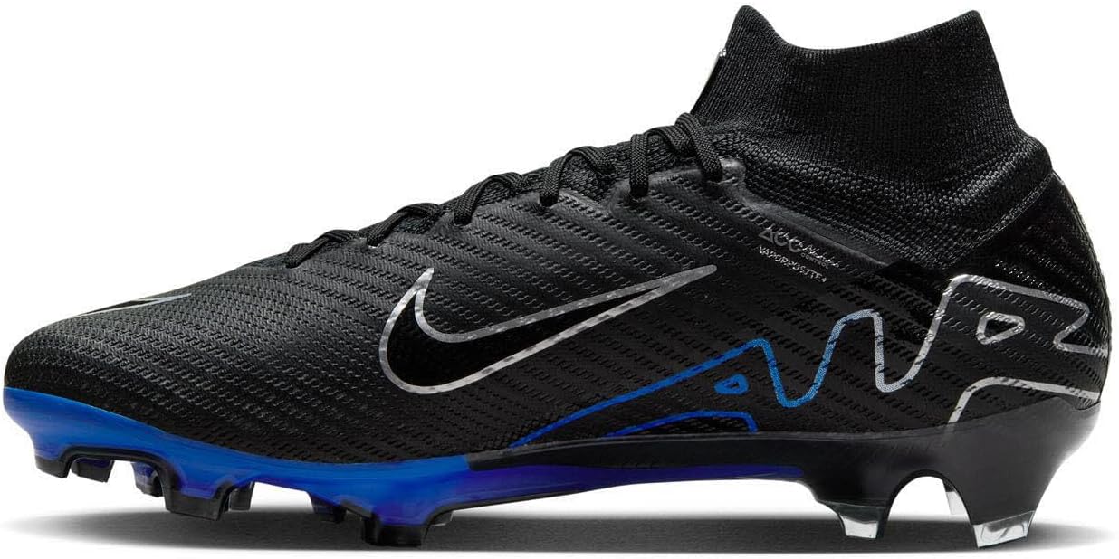 Мужские футбольные высокие кроссовки Nike, Black Chrome Hyper Royal — фото 4