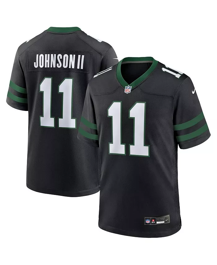 

Мужская игровая альтернативная футболка New York Jets Legacy Black Jermaine Johnson II Nike