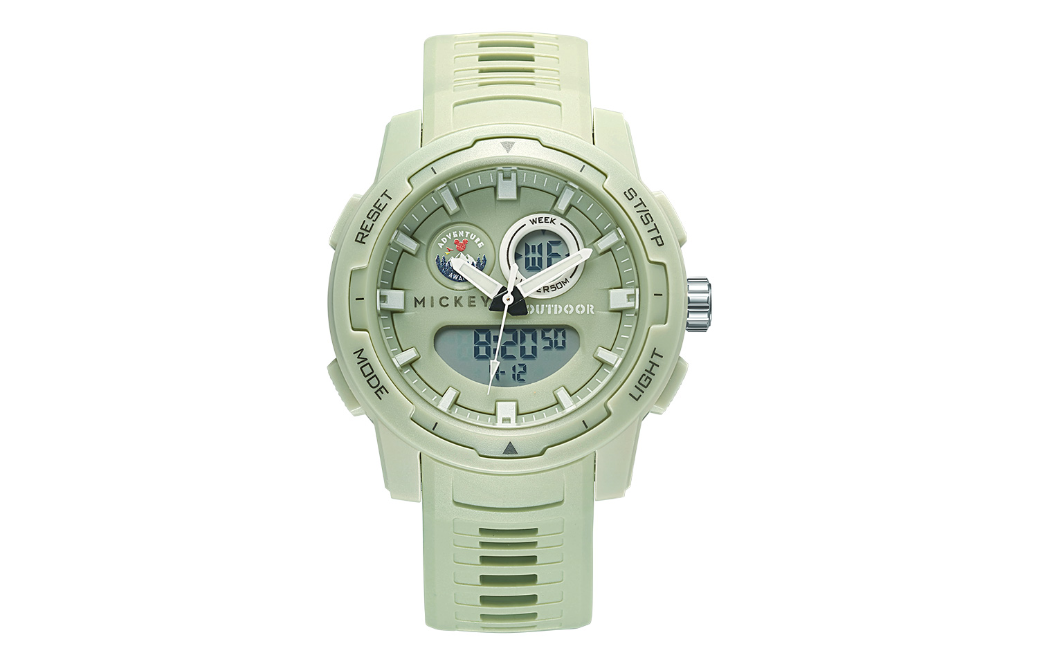 

Disney Часы Mickey Series Electronic Movement TPU Strap Watch Unisex Green Dial, MK-15225GN