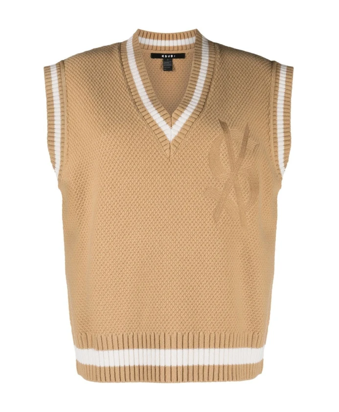 

Бежевый шерстяной нейлоновый жилет Ksubi, бежевый