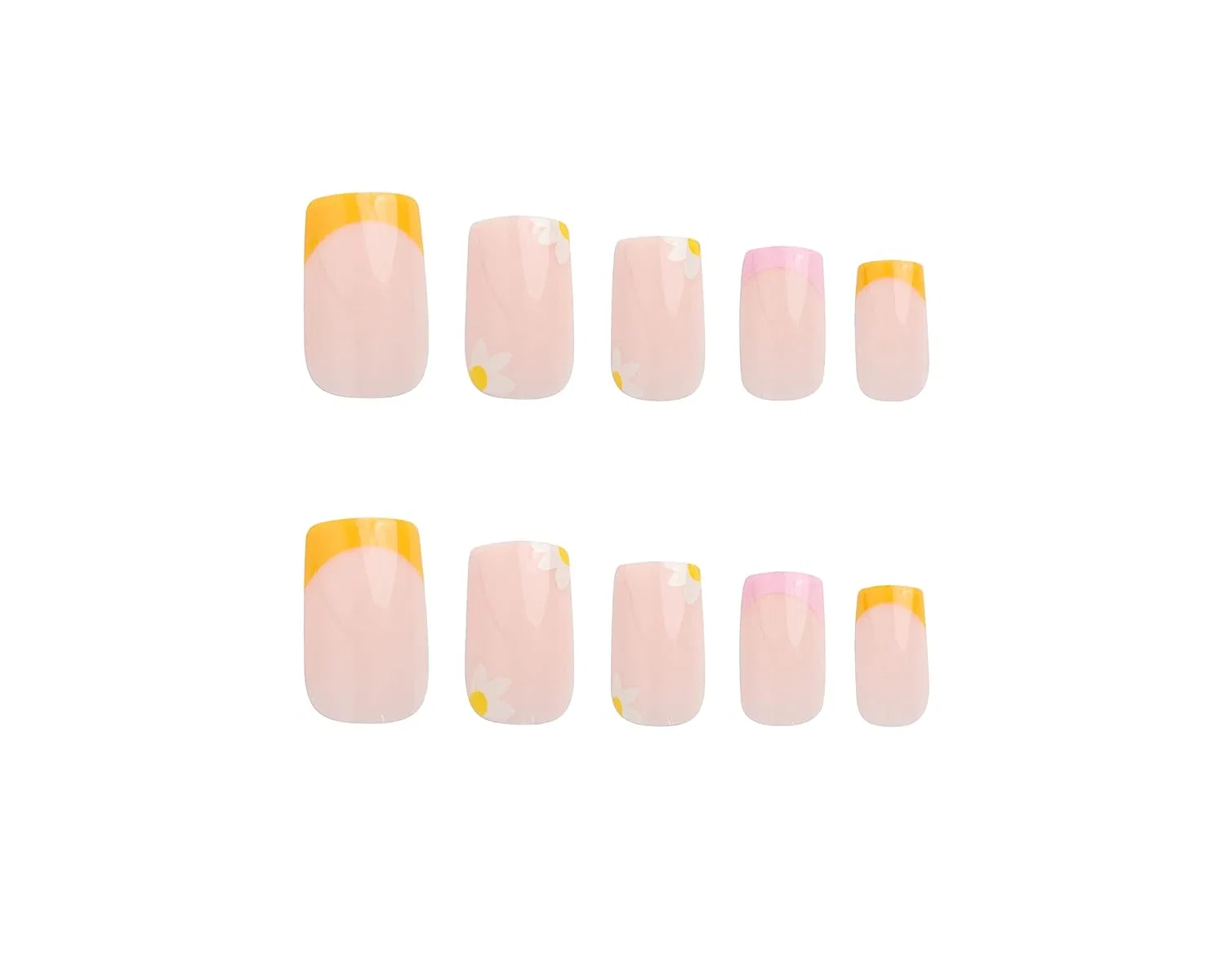 Накладные ногти Invogue «In a Daze» квадратные Invogue, Nude, Orange And Pink — фото 2