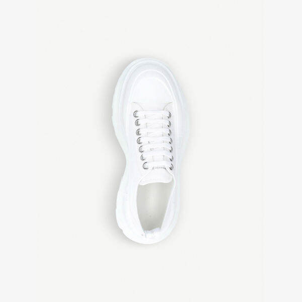 Женские кроссовки Tread Slick из хлопковой ткани на шнуровке Alexander Mcqueen, белый — фото 2