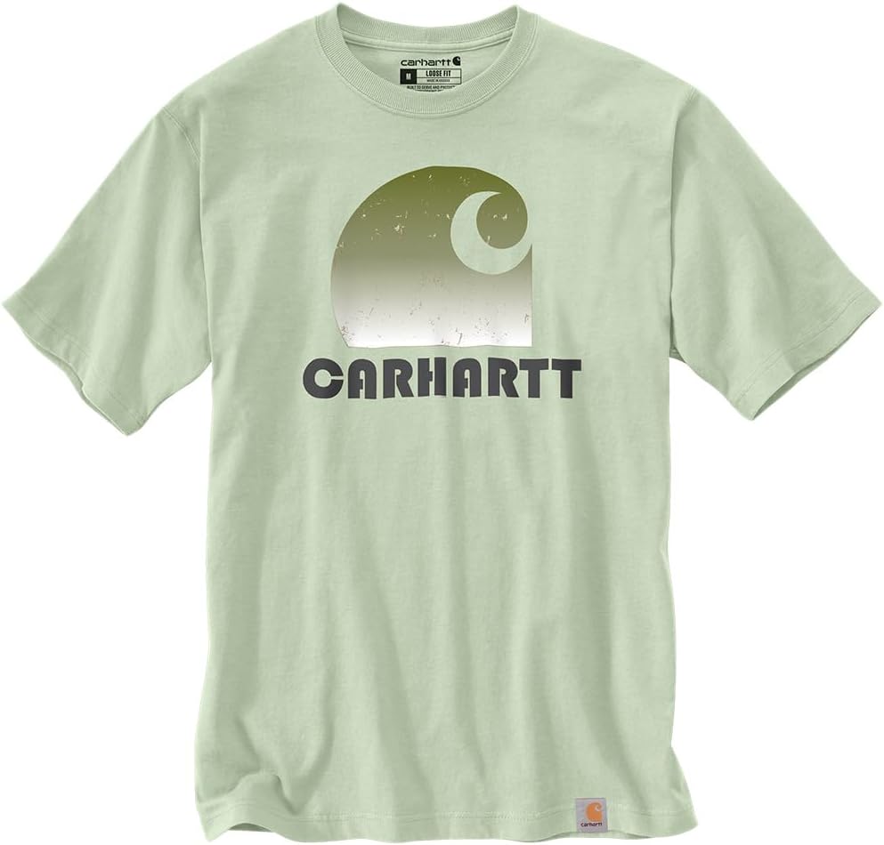 

Мужская свободная футболка Carhartt Heavyweight с коротким рукавом и принтом C, Tender Greens, Зеленый, Мужская свободная футболка Carhartt Heavyweight с коротким рукавом и принтом C, Tender Greens