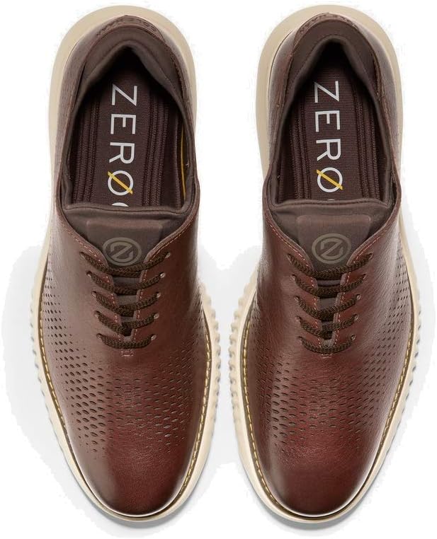 Мужские оксфорды Cole Haan 2.Zerogrand с лазерной перфорацией, Chestnut/Cement — фото 2