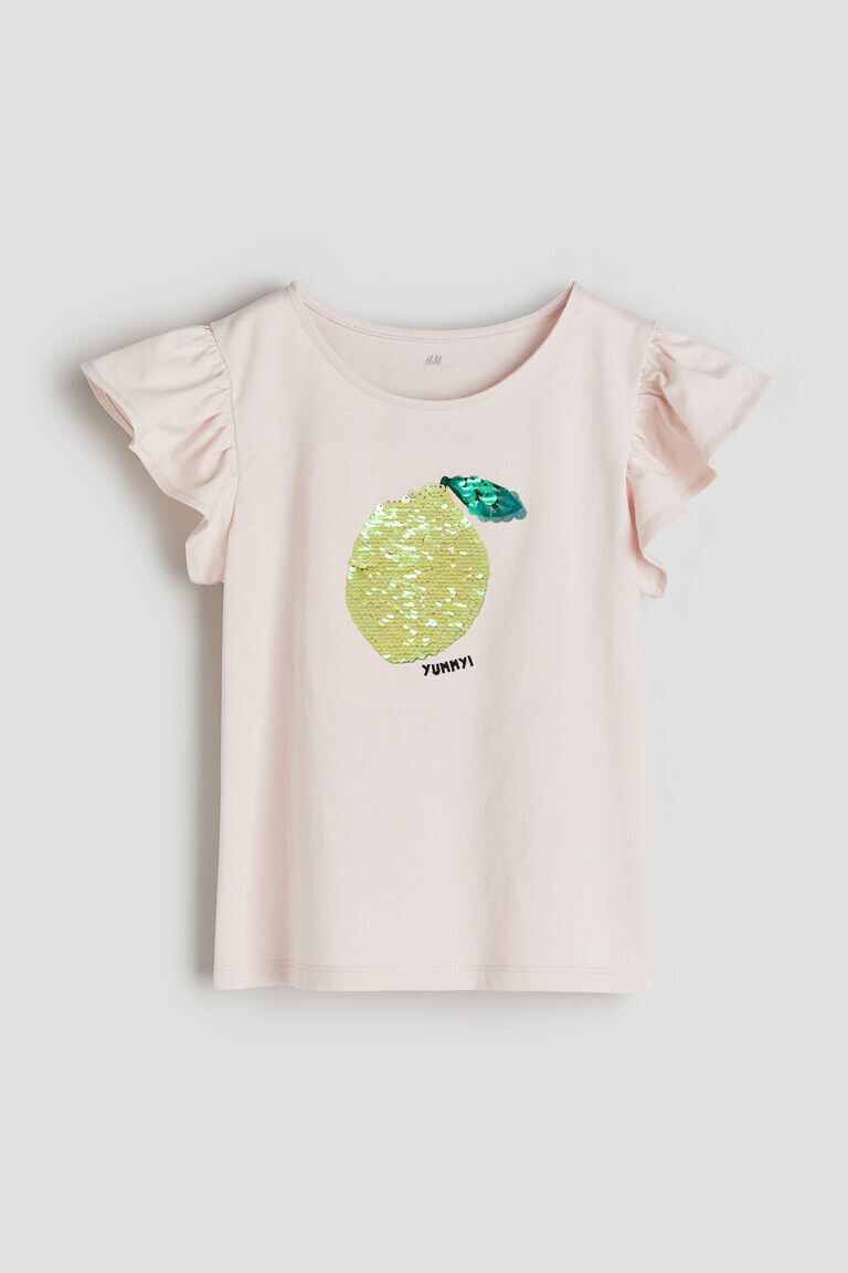 

Топ с развевающимися рукавами H&M, розовый