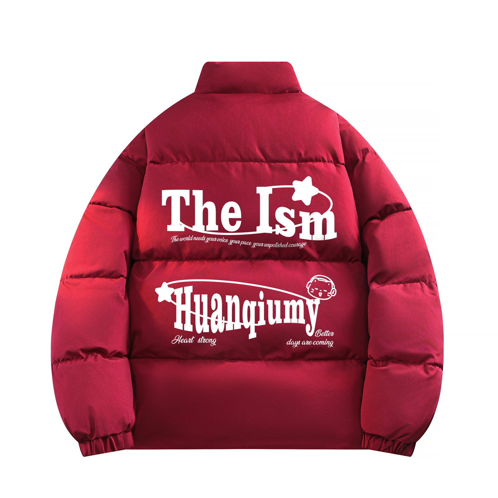 

Пуховик Unisex Stand Collar Moderate Padded HUANQIU, maroon