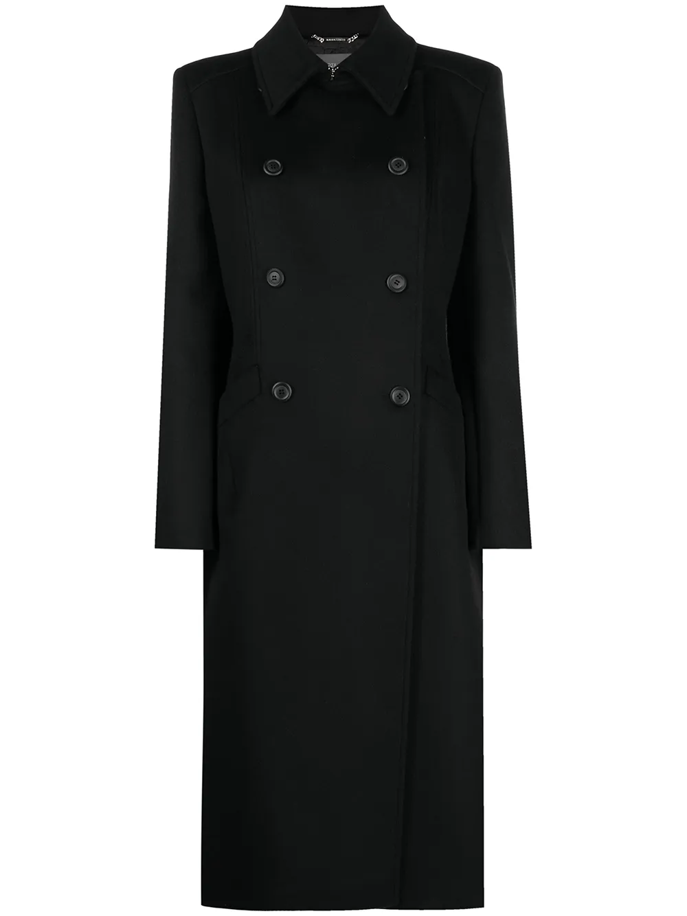 

Длинное двубортное пальто Alberta Ferretti, черный
