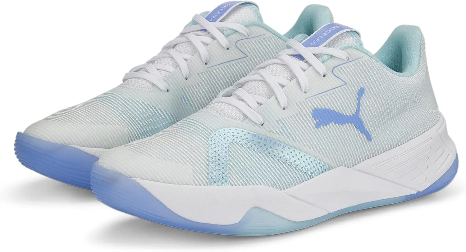 Кроссовки для тенниса PUMA Accelerate Turbo Nitro II W+, Puma White Elektro Purple Light Aqua — фото 2