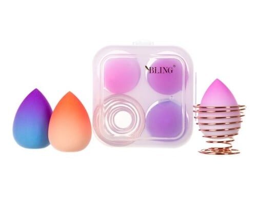 

Набор спонжей для макияжа в стиле омбре на подставке, 3 шт. Bling, Beauty Blender Box
