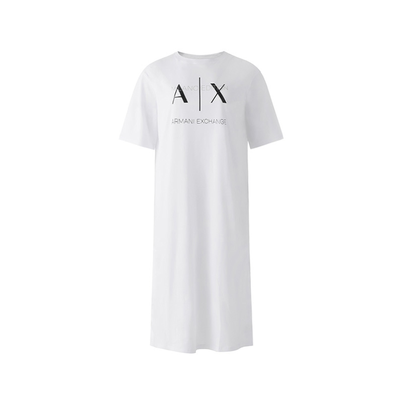 

ARMANI EXCHANGE Платье AE с короткими рукавами, белое, женское