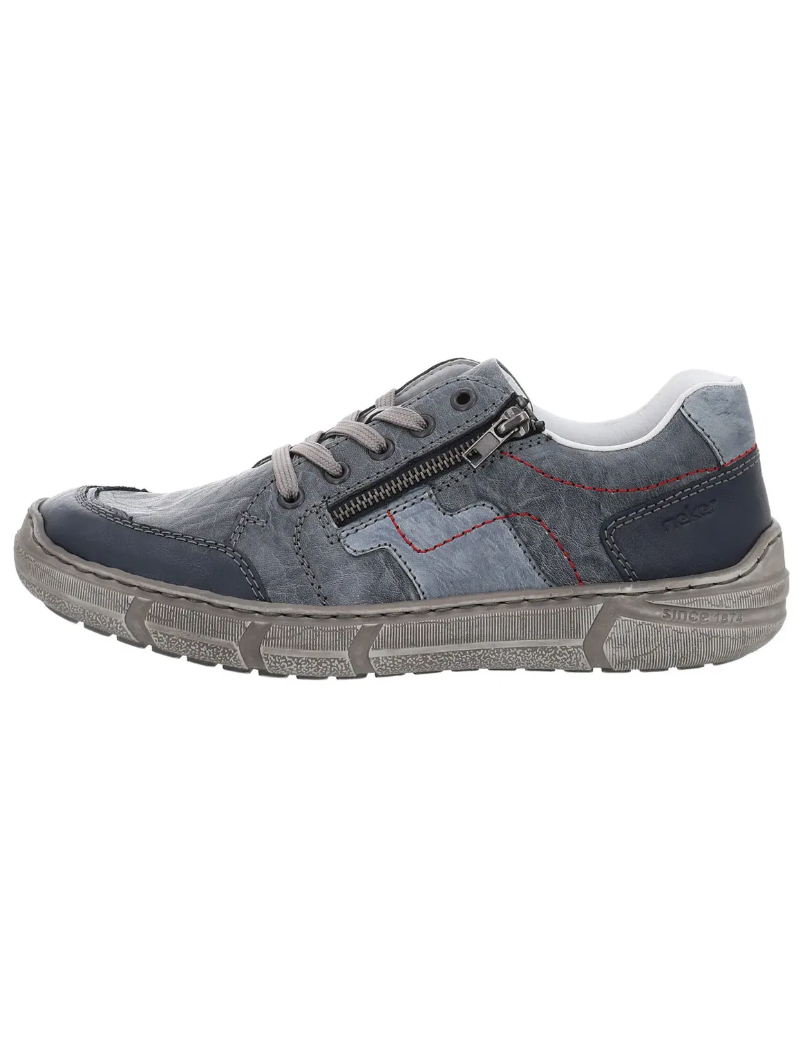 Слипперы кожаные Rieker, синий — фото 3