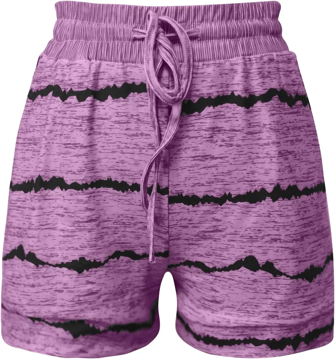 Шорты спортивные женские, хлопковые, эластичные, высокой талии, Pink — фото 3