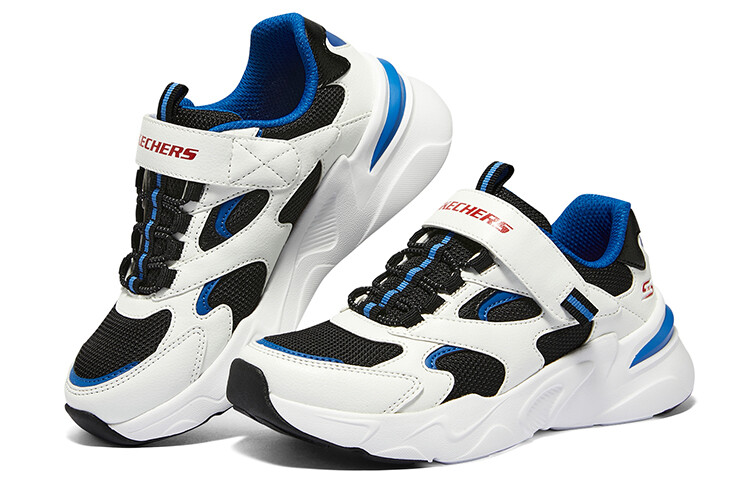 Кроссовки Skechers Kids Lifestyle Shoes GS Low-top White Black Navy Blue, белый/синий — фото 4