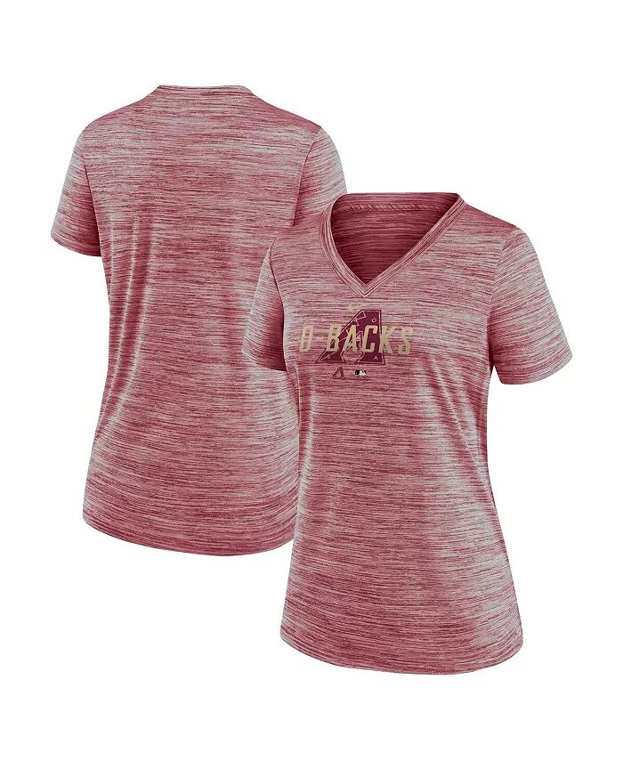 

Женская красная футболка Arizona Diamondbacks Authentic Collection Velocity Practice Performance с V-образным вырезом Nike