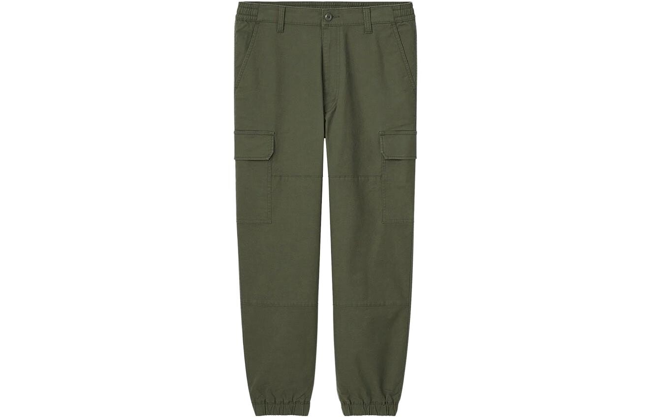 

Повседневные брюки мужские оливково-зеленые Uniqlo, оливково-зеленый