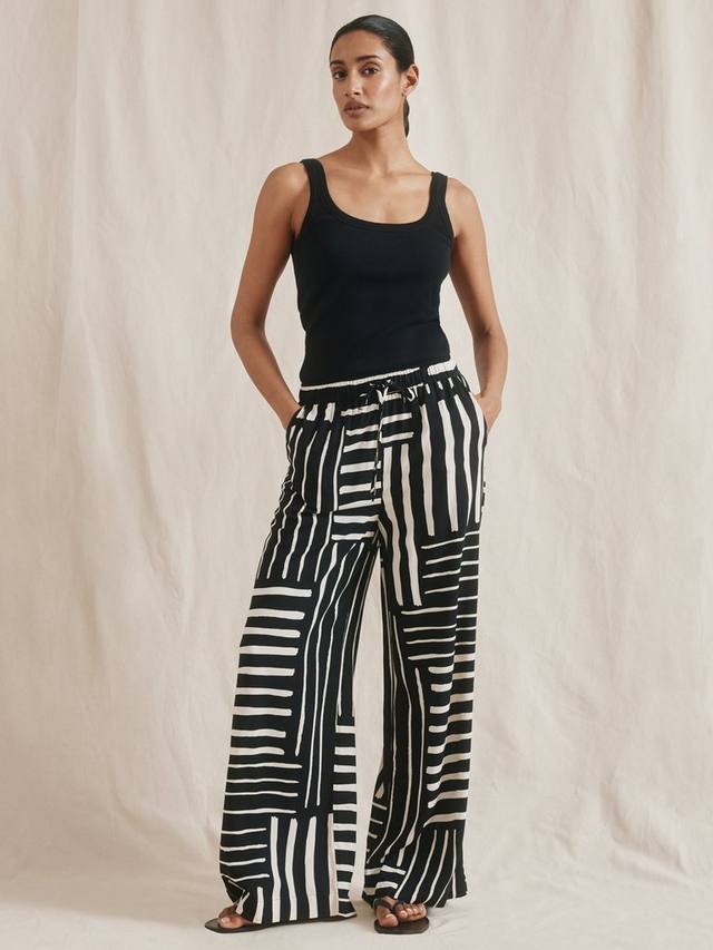 

Брюки в стиле пэчворк с полосками Albaray, Black