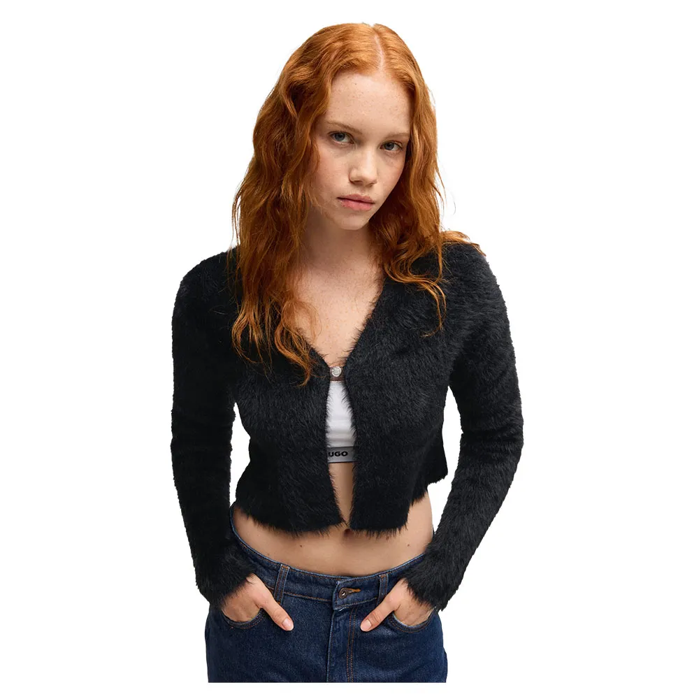 

Свитер HUGO Suvano 01 BLUE cardigan, черный