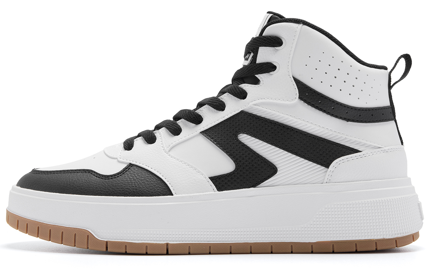 

Высокие устойчивые к износу водонепроницаемые нескользящие скейтбордские кроссовки мужские белые черные QIAODAN, Jordan White/Black