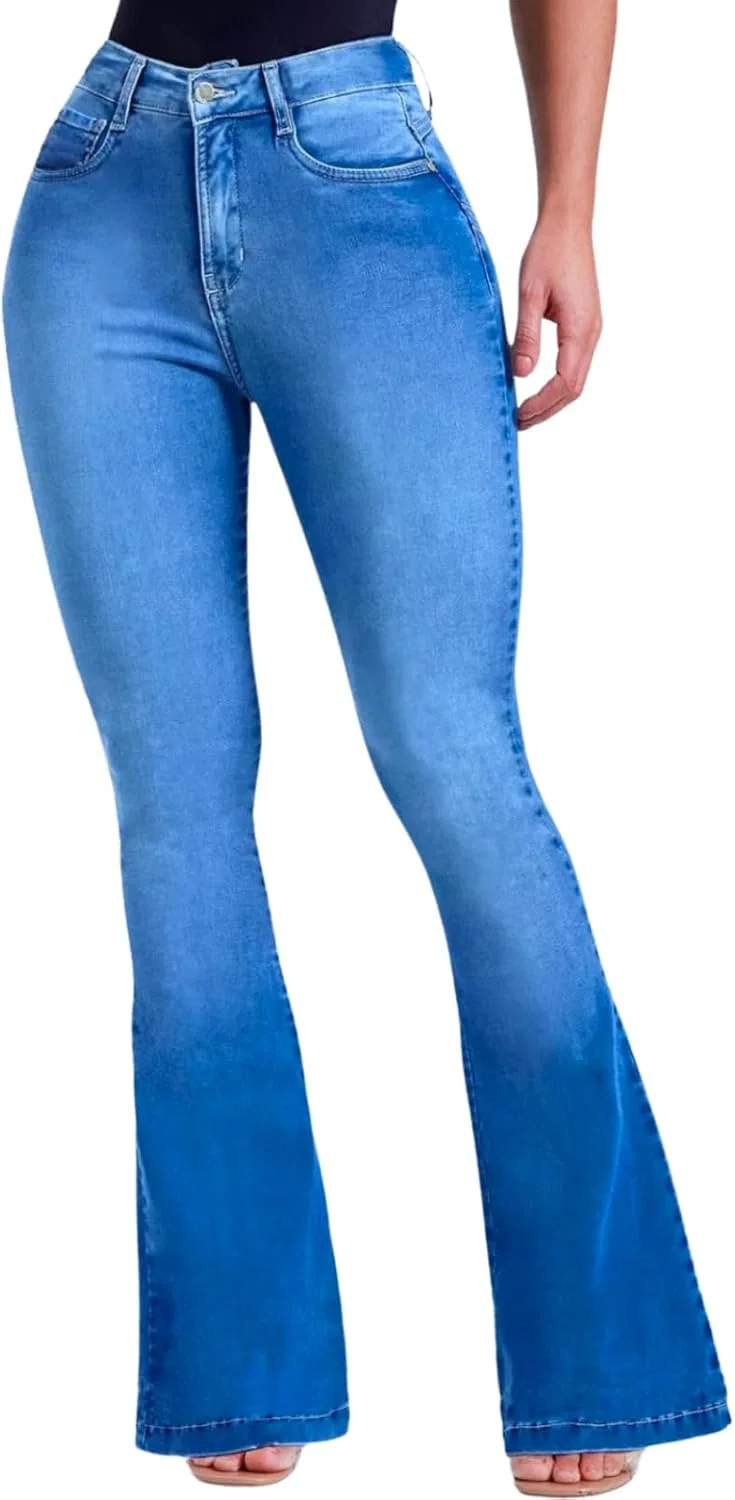 Джинсы Bootcut с высокой талией, синий — фото 2