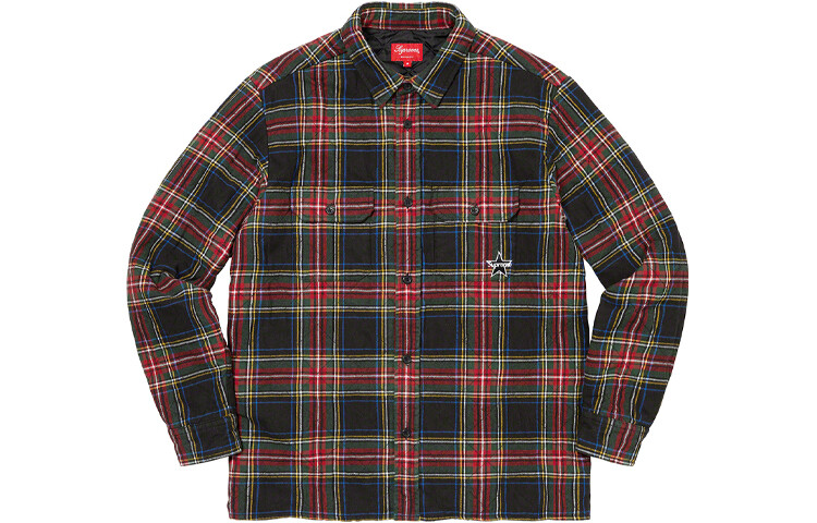 

Рубашка Supreme Quilted Plaid в клетку, оливковый