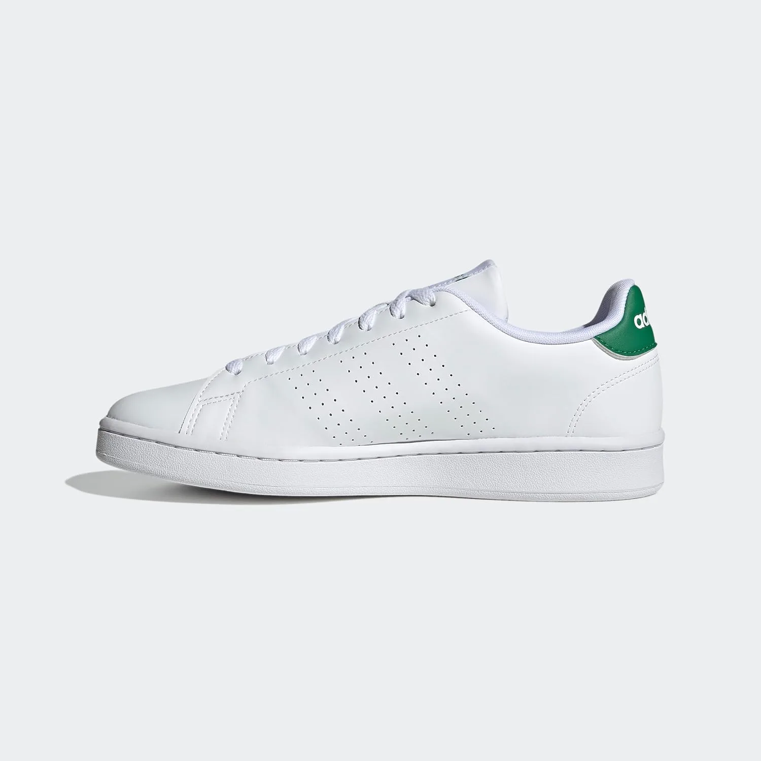 Мужские кожаные кроссовки Adidas Advantage Premium, белый/зеленый — фото 2