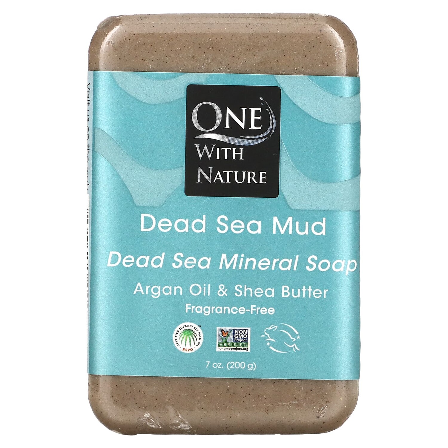 

One with Nature Triple Milled Mineral Soap Bar Dead Sea Mud Fragrance-Free 7 oz (200 g)