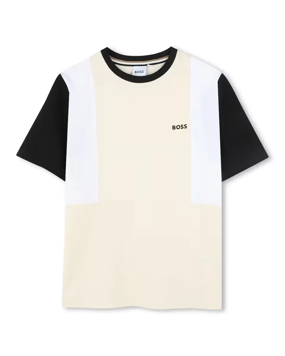 

Футболка для мальчика из белого хлопка BOSS Kidswear, белый
