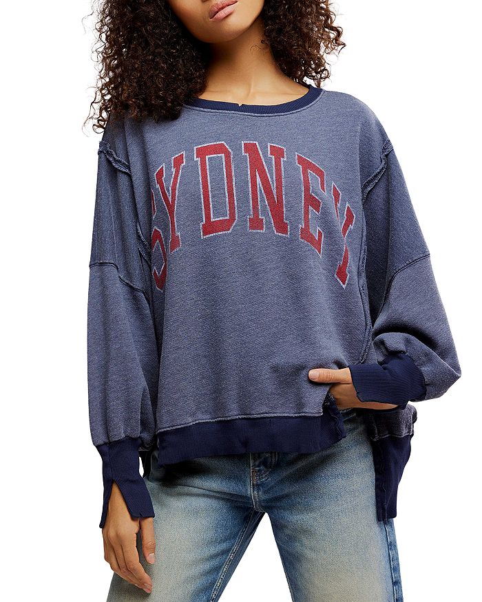 

Графитовый свитшот Camden Free People, синий