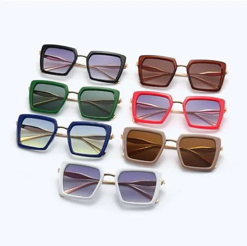 

Летние квадратные солнцезащитные очки для женщин, модные и стильные солнцезащитные очки в винтажном стиле, защитные очки от УФ-излучения UV400 MTZJH, Blue Yellow