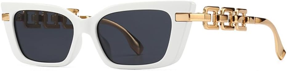 

Модные солнцезащитные очки «кошачий глаз» для женщин и мужчин, современные женские солнцезащитные очки в винтажном стиле, трендовые очки с защитой от УФ-излучения UV400 MTZJH, White Gray