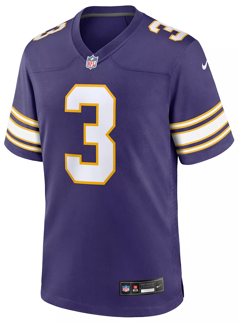 Мужская майка Nike Minnesota Vikings Jordan Addison №3, 2-я альтернативная фиолетовая игровая футболка — фото 3