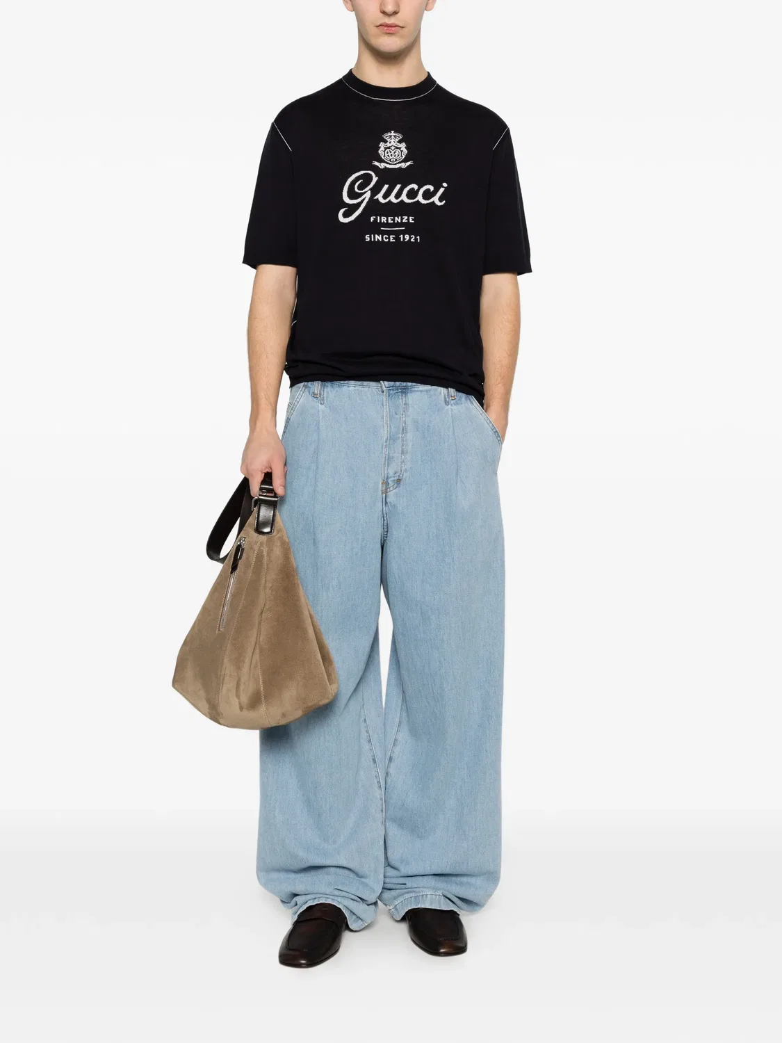 Футболка Gucci с логотипом, короткие рукава, темно-синий — фото 2