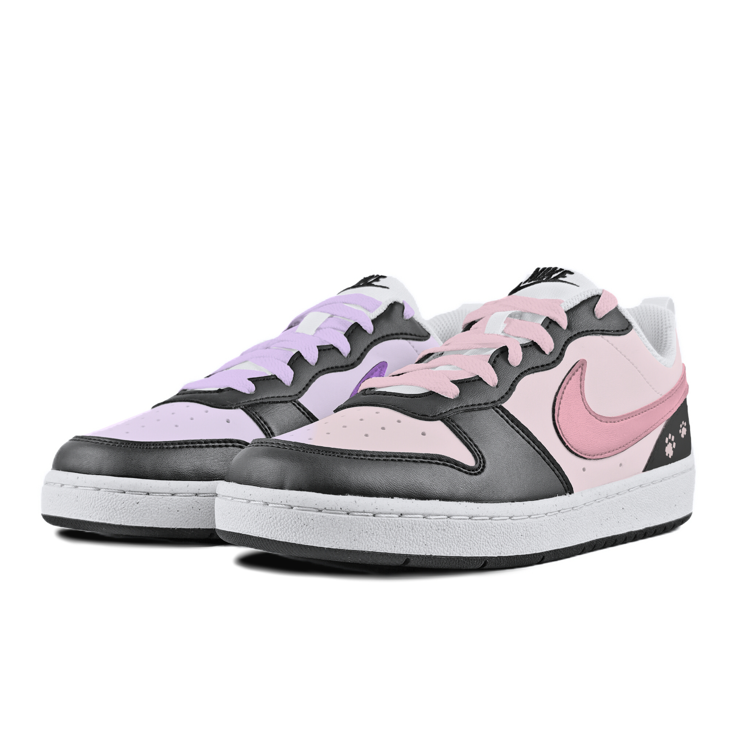 

Nike Court Borough Light Purple Strawberry нескользящие износостойкие низкие детские скейтбординг кроссовки White для подростков