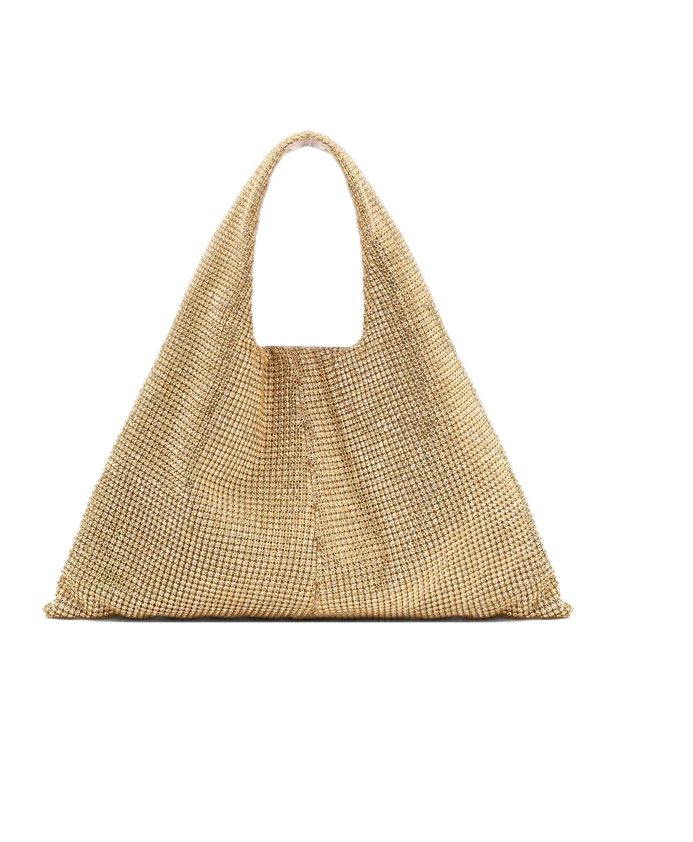 

Золотистая вязаная сумка-шоппер со стразами Twentyfour, желтый