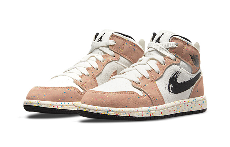 Кроссовки Jordan 1 Mid SE Brushstroke PS — фото 3