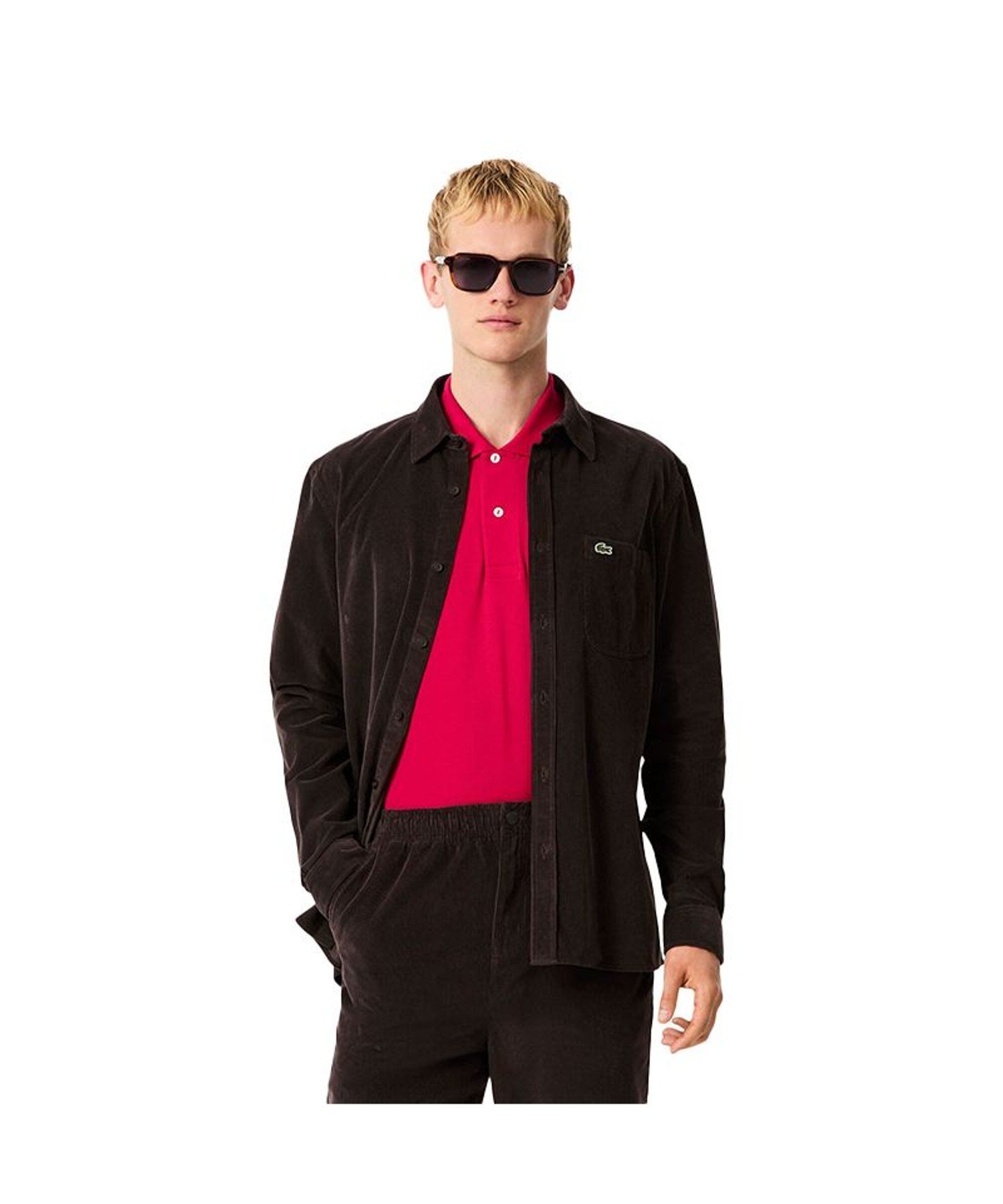 Вельветовая рубашка Essential LACOSTE, Dark Brown