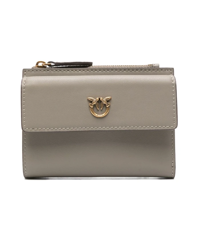 

Элегантный бежевый кожаный кошелек Pinko, бежевый