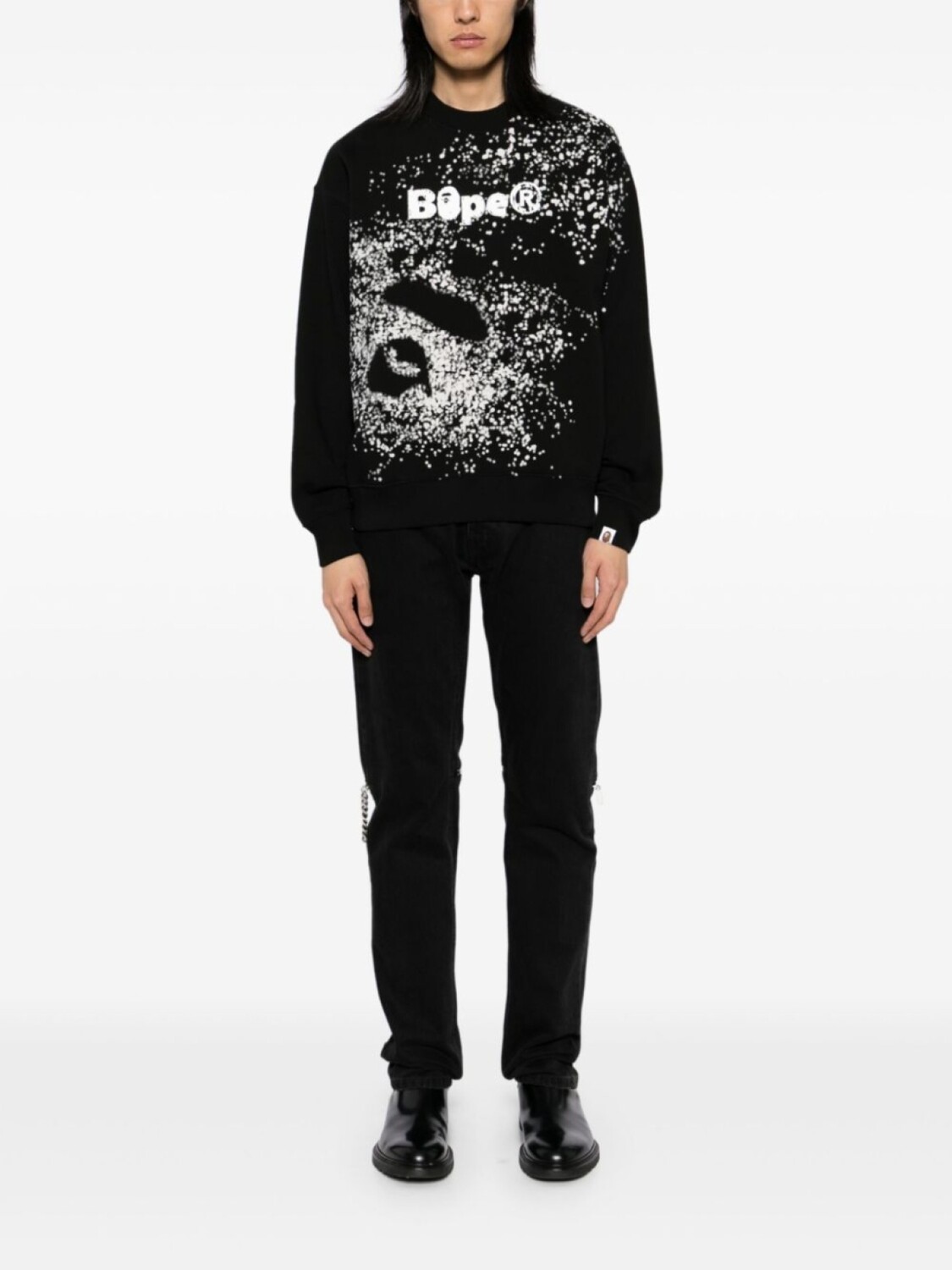 

Толстовка с графичным принтом A BATHING APE, черный