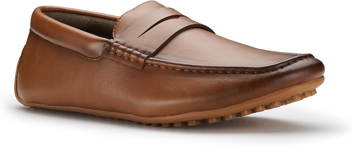 

Коллекция мужских лоферов Ferro Aldo, Классические слипоны-пенни и мокасины для вождения для повседневной и нарядной одежды, 4. Cognac Leather [Driver Shoes]