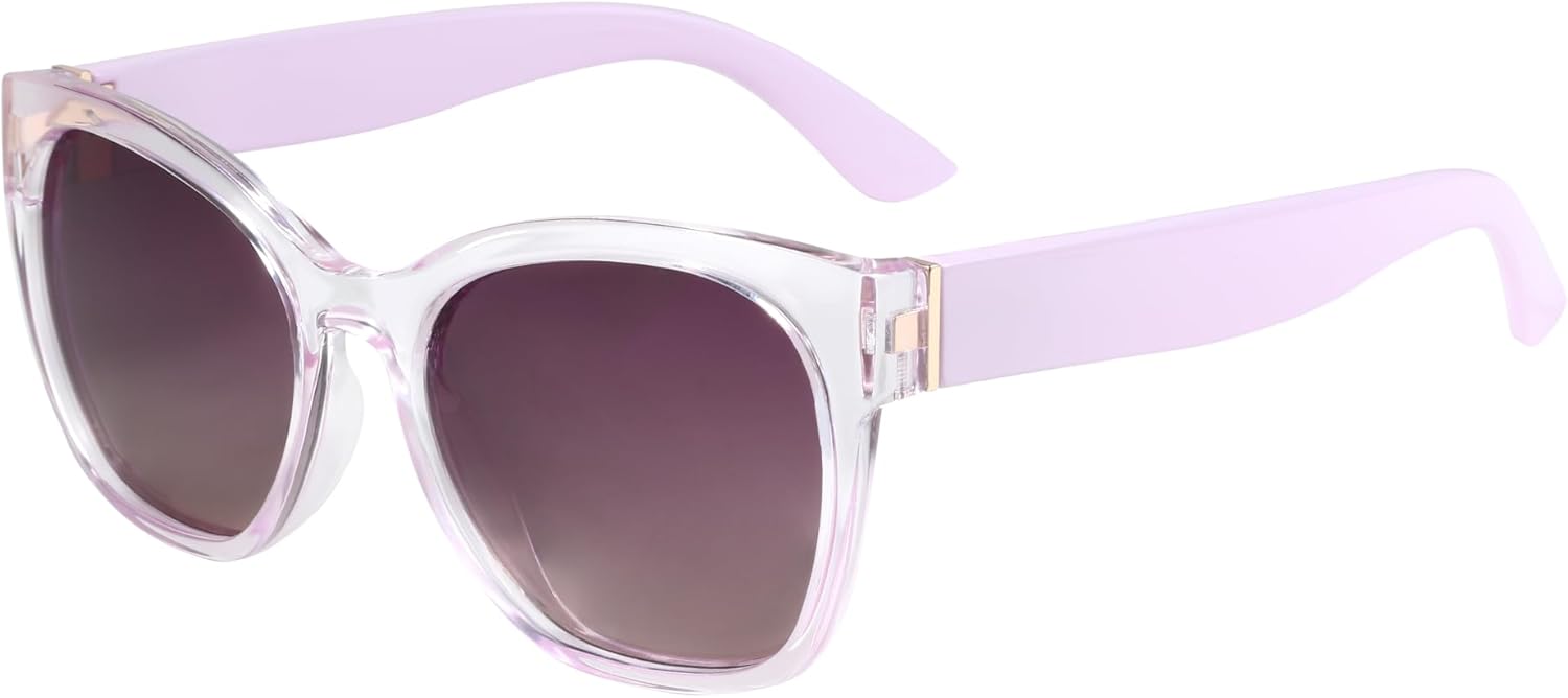 

Женские поляризованные солнцезащитные очки ZENOTTIC Cateye - большие солнцезащитные очки с защитой UV400, ретро-стиль, дизайнерские очки, C08 Crystal Pink Frame Gradient Purple Lens