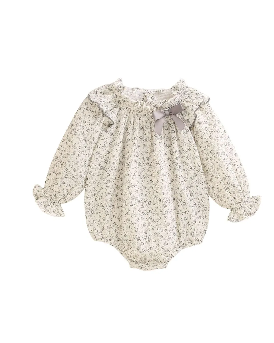 

Детские носочки с цветочным узором и деталями из атласного бантика Dadati, белый